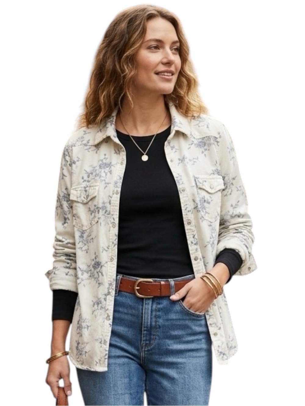 Sonoma Goods For Life Women's XL Floral Button Down Utility Shirt Long Sleeve